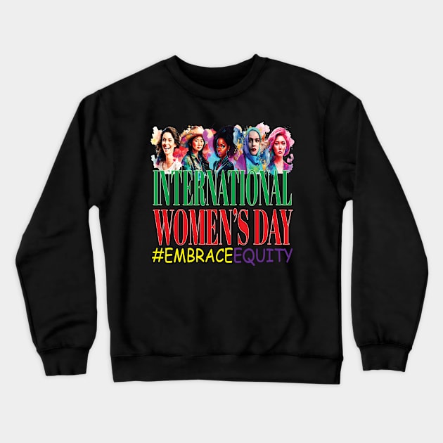 International Women's Day #EmbraceEquity Peace Equity Crewneck Sweatshirt by Envision Styles